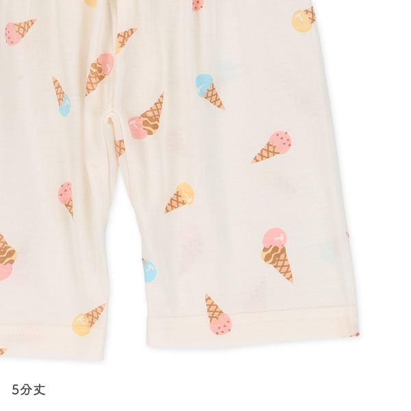 腹巻付き前開き半袖パジャマ（ジェラート総柄）
