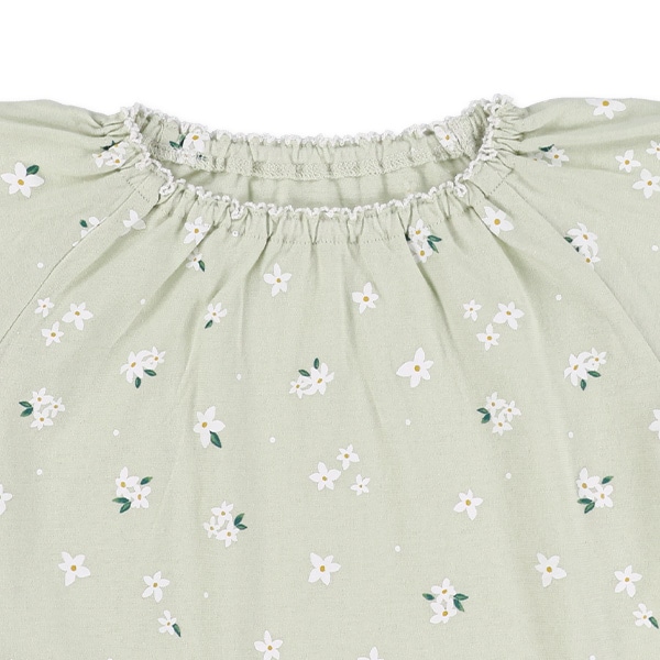 腹巻付きラグラン半袖パジャマ（ジャスミン総柄）