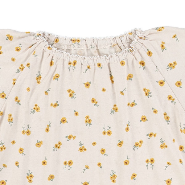 腹巻付きラグラン半袖パジャマ（ひまわり）