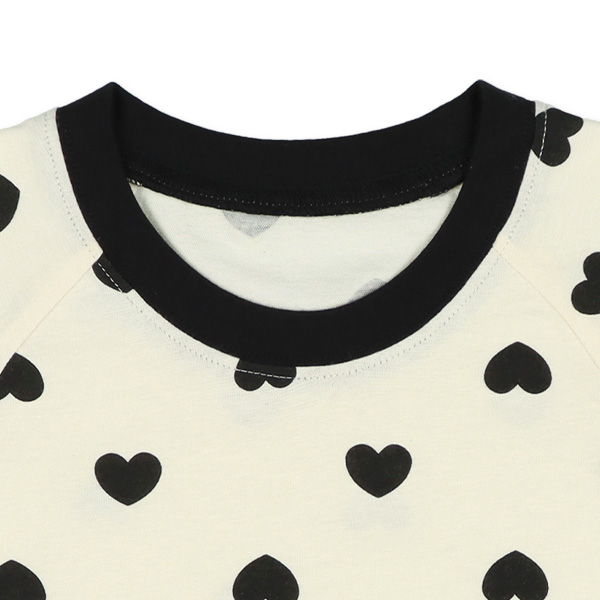 腹巻付きラグラン半袖パジャマ（ハート）