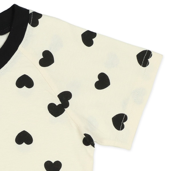 腹巻付きラグラン半袖パジャマ（ハート）