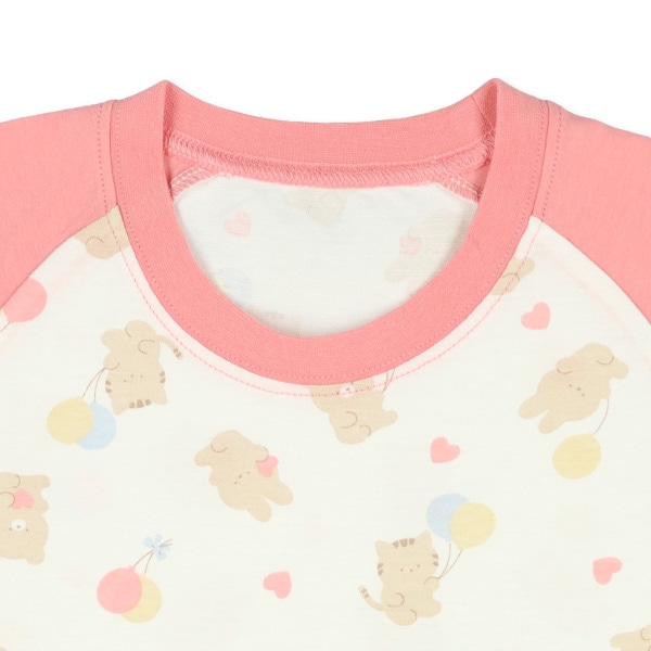 腹巻付きラグラン半袖パジャマ（くま・うさぎ・ねこ）