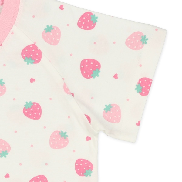 腹巻付きラグラン半袖パジャマ（いちご）
