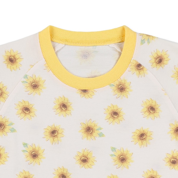 腹巻付きラグラン半袖パジャマ（ひまわり）