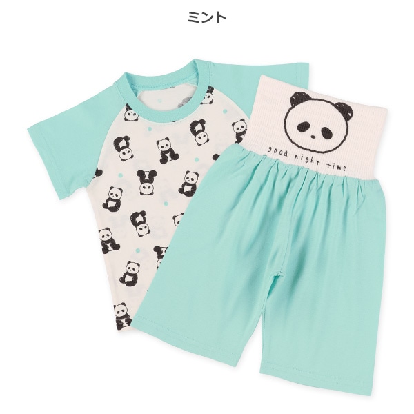 腹巻付きラグラン半袖パジャマ（パンダ）