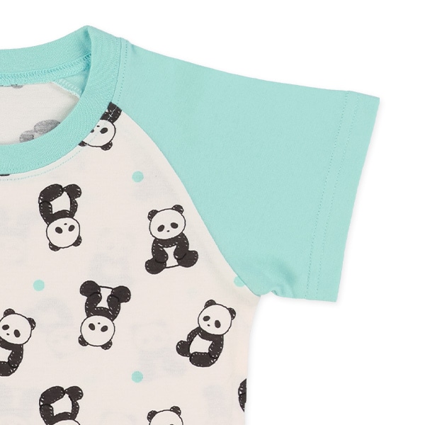 腹巻付きラグラン半袖パジャマ（パンダ）