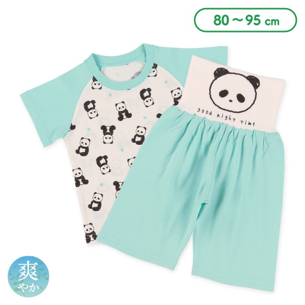 腹巻付きラグラン半袖パジャマ（パンダ）