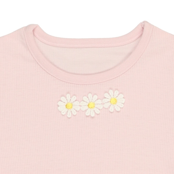 腹巻付き半袖パジャマ（花柄刺繍）