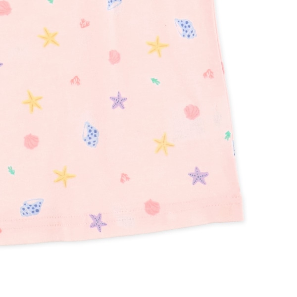 腹巻付きラグラン半袖パジャマ（貝殻総柄）