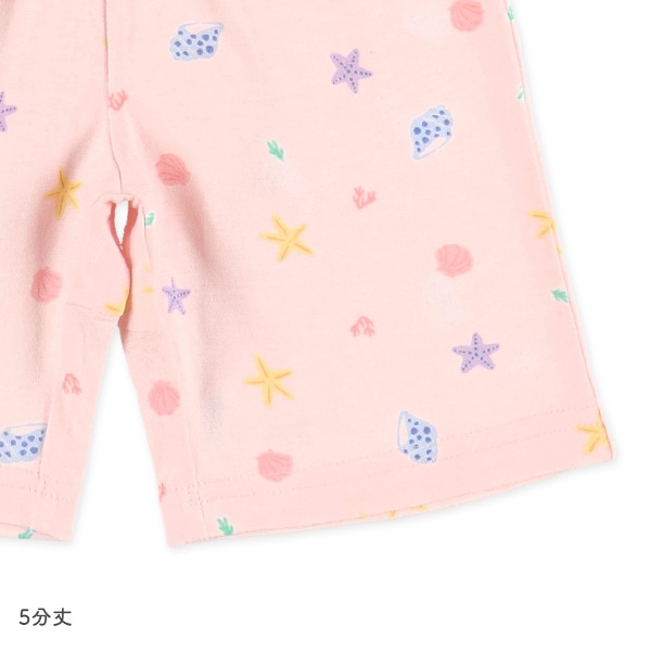 腹巻付きラグラン半袖パジャマ（貝殻総柄）