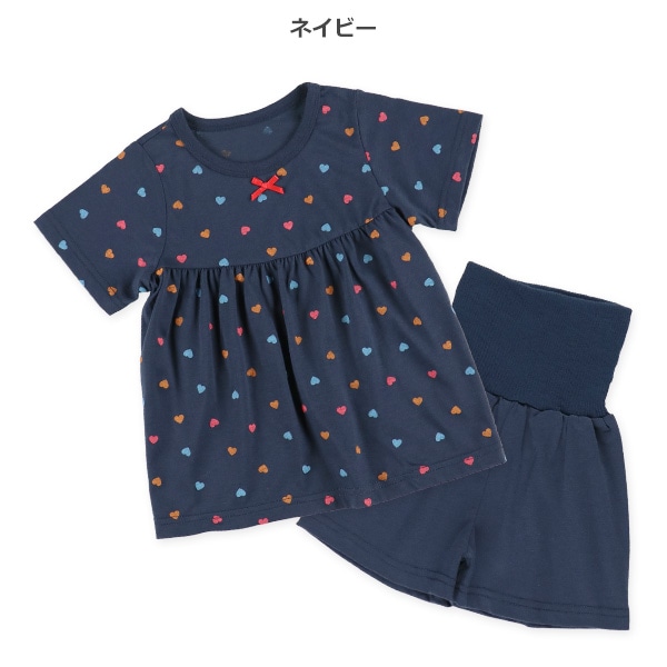 腹巻付き半袖パジャマ（ハート）