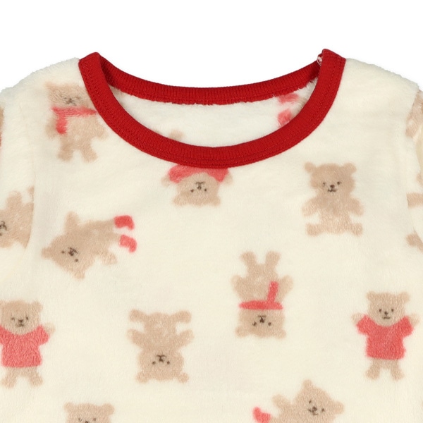 マイクロフリース腹巻付き長袖パジャマ（くま）