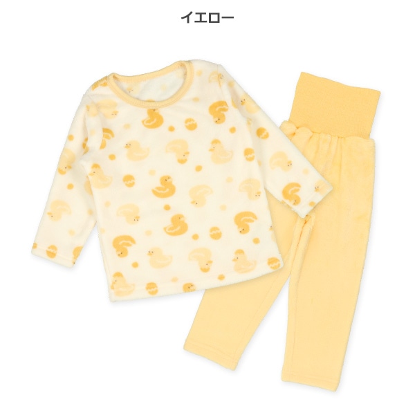 マイクロフリース腹巻付き長袖パジャマ（アヒル）