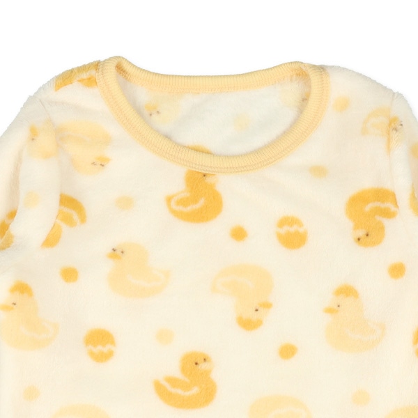 マイクロフリース腹巻付き長袖パジャマ（アヒル）