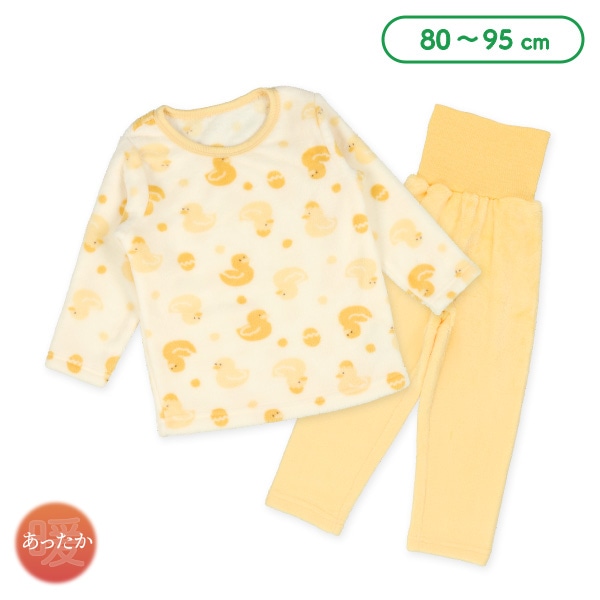 マイクロフリース腹巻付き長袖パジャマ（アヒル）