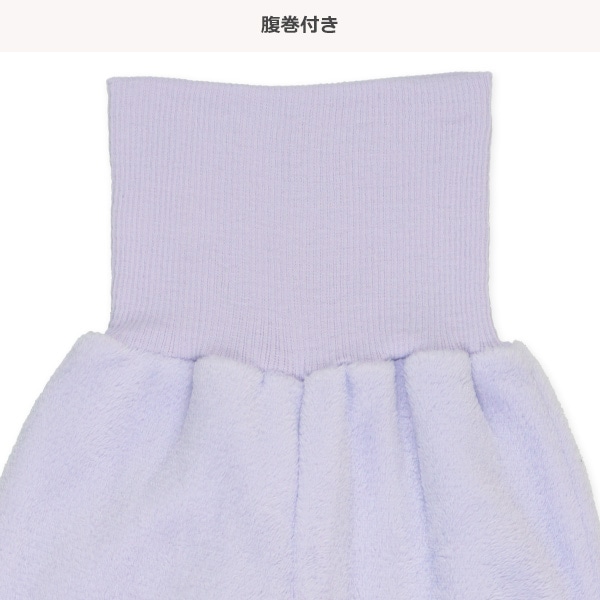 マイクロフリース腹巻付き長袖パジャマ（花柄）