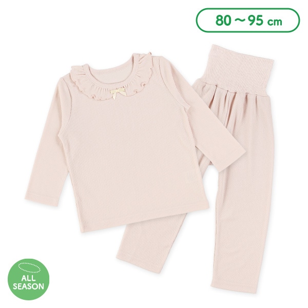 腹巻付き長袖パジャマ（フリル無地）