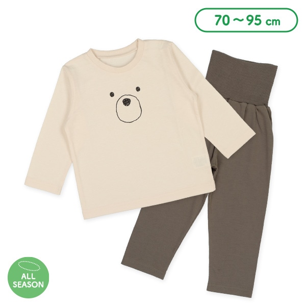 腹巻付き長袖パジャマ（くまフェイス）