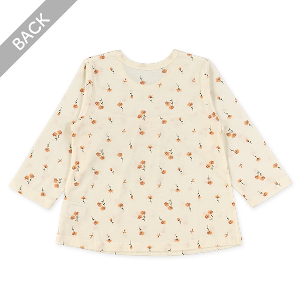 腹巻付き長袖パジャマ（小花総柄・切り替え）