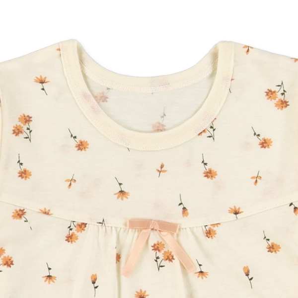 腹巻付き長袖パジャマ（小花総柄・切り替え）