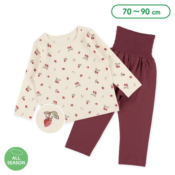 腹巻付き長袖パジャマ（いちご）