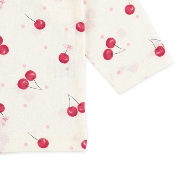 腹巻付きラグラン長袖パジャマ（チェリー）