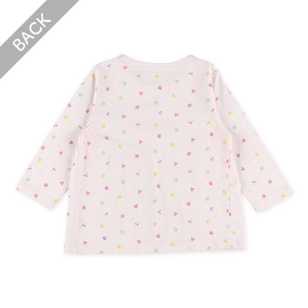 腹巻付き長袖パジャマ（フルーツ総柄・切り替え）