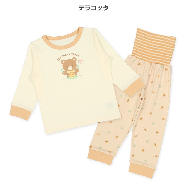 腹巻付き長袖パジャマ（ホットケーキ・くま）