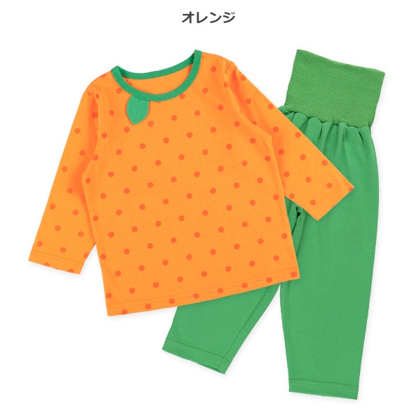 腹巻付きなりきり長袖パジャマ（ミカン）