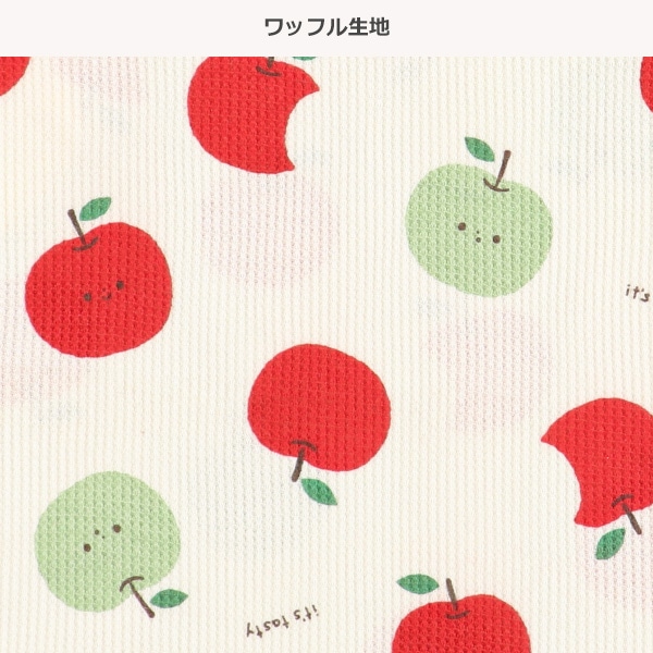 腹巻付きワッフル長袖パジャマ（りんご）