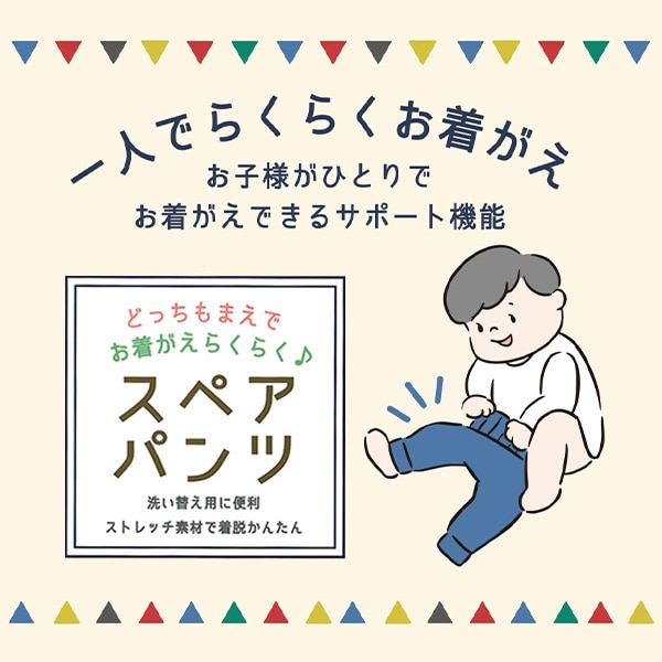 2枚組腹巻付きどっちもまえスペアパンツ（ボーダー・くま）