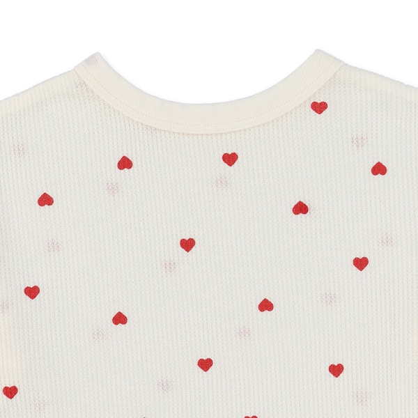 どっちもまえワッフル長袖ルームウェア（ハート総柄）