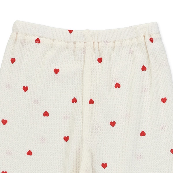 どっちもまえワッフル長袖ルームウェア（ハート総柄）