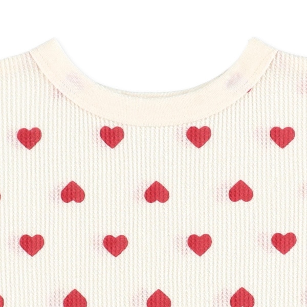 どっちもまワッフル半袖ルームウェア（ハート総柄）