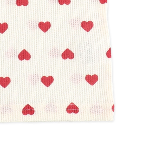 どっちもまワッフル半袖ルームウェア（ハート総柄）