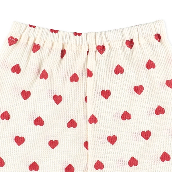 どっちもまワッフル半袖ルームウェア（ハート総柄）