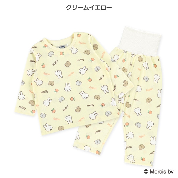 腹巻付き長袖パジャマ（ミッフィー総柄）