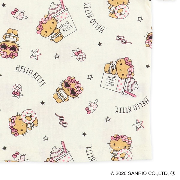腹巻付き半袖パジャマ（ハローキティ）