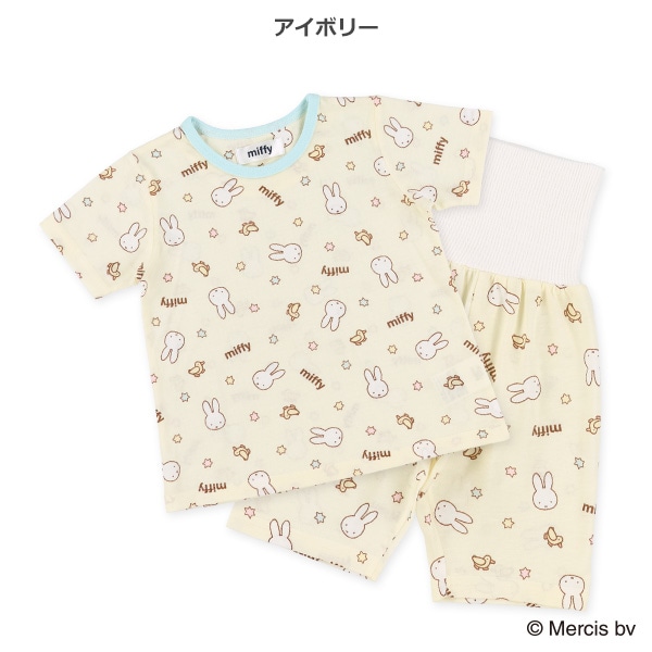腹巻付き半袖パジャマ（ミッフィー総柄）
