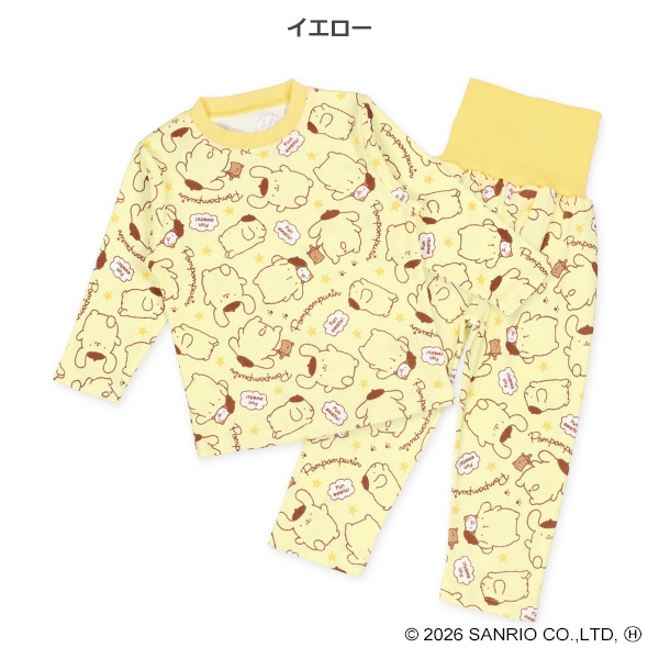 腹巻付き長袖パジャマ（ポムポムプリン）