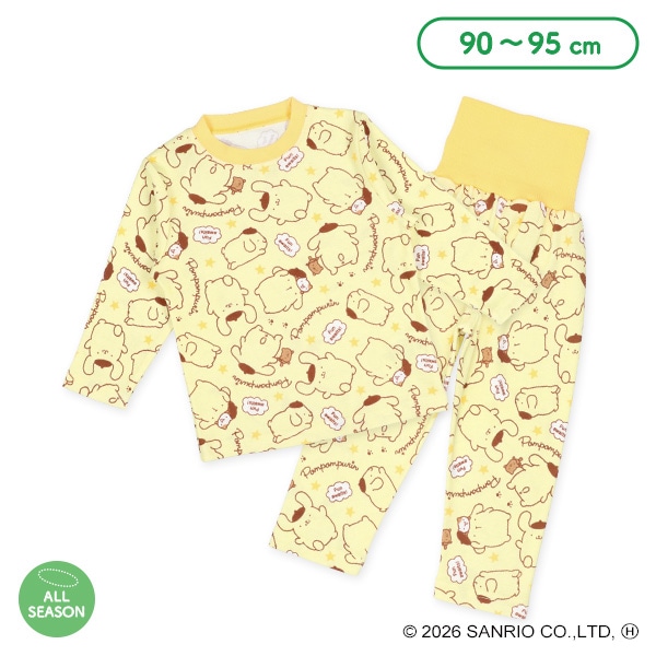 腹巻付き長袖パジャマ（ポムポムプリン）