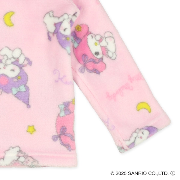 マイクロフリース腹巻付き長袖パジャマ（マイメロディ・クロミ）