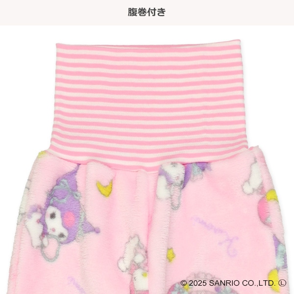 マイクロフリース腹巻付き長袖パジャマ（マイメロディ・クロミ）