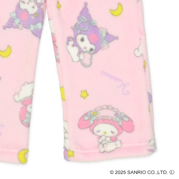 マイクロフリース腹巻付き長袖パジャマ（マイメロディ・クロミ）