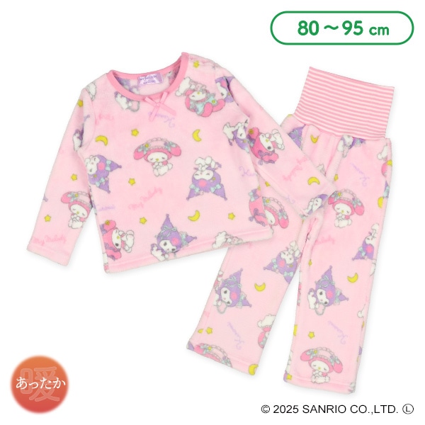 マイクロフリース腹巻付き長袖パジャマ(マイメロディ・クロミ)