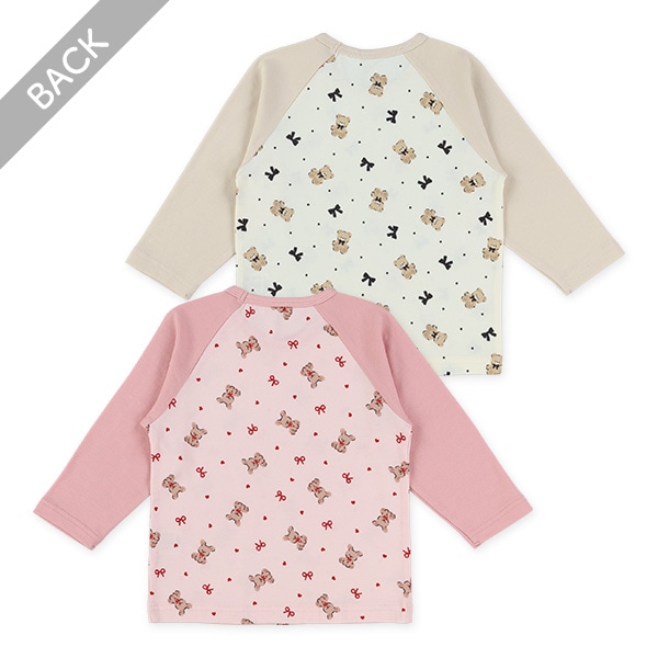 2枚組腹巻付きラグラン長袖パジャマ（うさぎ・くま）