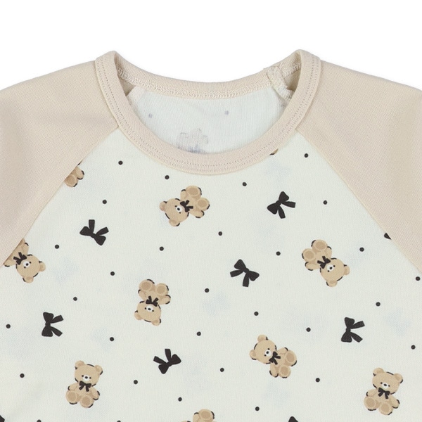 2枚組腹巻付きラグラン長袖パジャマ（うさぎ・くま）