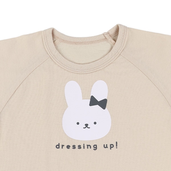 2枚組ラグラン半袖+7分袖パジャマ（うさぎ）