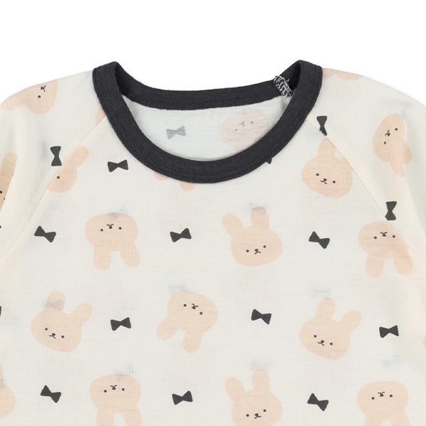 2枚組ラグラン半袖+7分袖パジャマ（うさぎ）