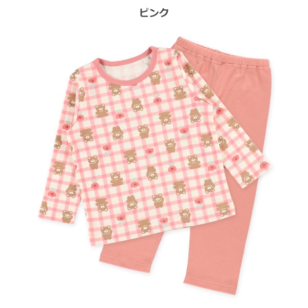2枚組微起毛長袖パジャマ（くま・うさぎ）
